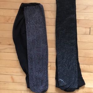 UO Pair of Rainbow Confetti and Silver Metallic Tights NWOT